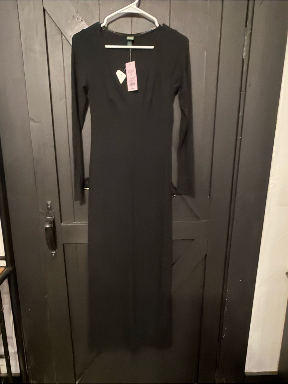 wild fable Black Long Sleeve Maxi Sheath Dress